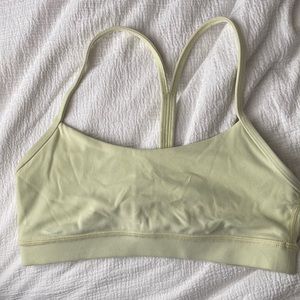 Lemon colored sports bra